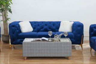 Picture of MANCHESTER Blue Sofa - 3 Seat