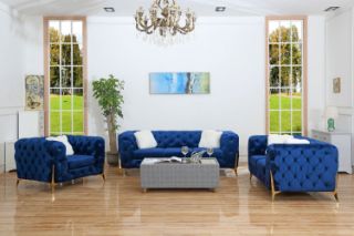 Picture of MANCHESTER Blue Sofa - 3+2+1 Set