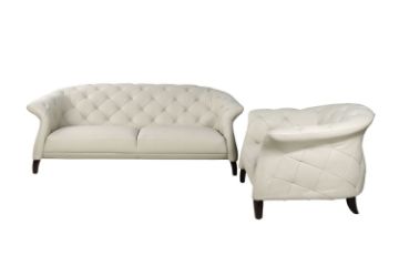 Picture of TORONTO Button Tufted Genuine Leather Sofa - 3 Seater