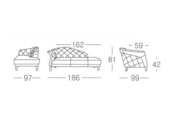 Picture of TORONTO 100% Genuine Leather Button Tufted Daybed/Chaise Longue Sofa Chair