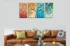 Picture of TREE IN COLOURS - Frameless Canvas Print Wall Art (80cmx40cm) (4 Panels)