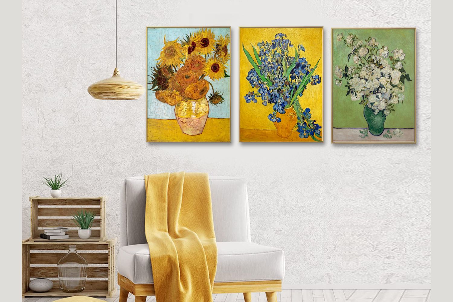 VASE WITH TWELVE SUNFLOWERS With By Vincent Van Gogh - Golden Framed ...