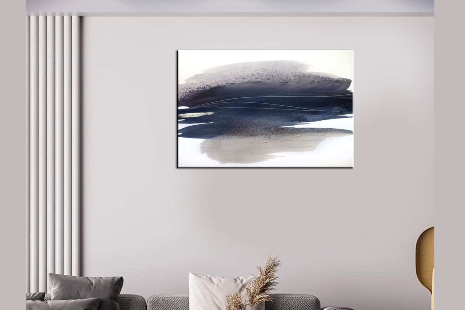 ABSTRACT ART (REFLECTIONS III) - Frameless Canvas Print Wall Art ...