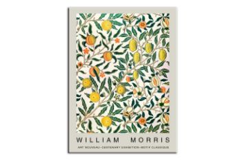 Picture of VINTAGE FLORAL PLANTS IN GREEN LEAVES By William Morris - Frameless Canvas Print Wall Art (150cmx100cm)