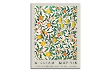 Picture of VINTAGE FLORAL PLANTS IN GREEN LEAVES By William Morris - Frameless Canvas Print Wall Art (150x100cm)