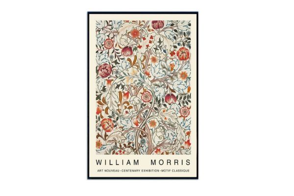 Picture of VINTAGE FLOWERS By William Morris - Frameless Canvas Print Wall Art (150cmx100cm)
