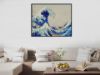 Picture of THE GREAT WAVE OFF KANAGAWA By Hokusai - Black Framed Canvas Print Wall Art (130cmx80cm)