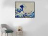 Picture of THE GREAT WAVE OFF KANAGAWA By Hokusai - Black Framed Canvas Print Wall Art (130cmx80cm)