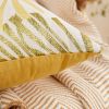 Picture of PALM LEAVES 3D Jacquard Pillow Cushion with Inner - Cushion 74327 Green (55cmx55cm)