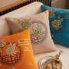 Picture of ORIENTAL Style Chenille Jacquard Pillow Cushion with Inner Assorted - Cushion 46892 (Khaki)