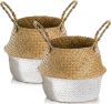 Picture of SEAGRASS Belly Basket/Floor Planter/Storage Belly Basket (White & Natural Two Tone) (Multiple Sizes)