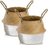 Picture of SEAGRASS Belly Basket/Floor Planter/Storage Belly Basket (White & Natural Two Tone) - Large