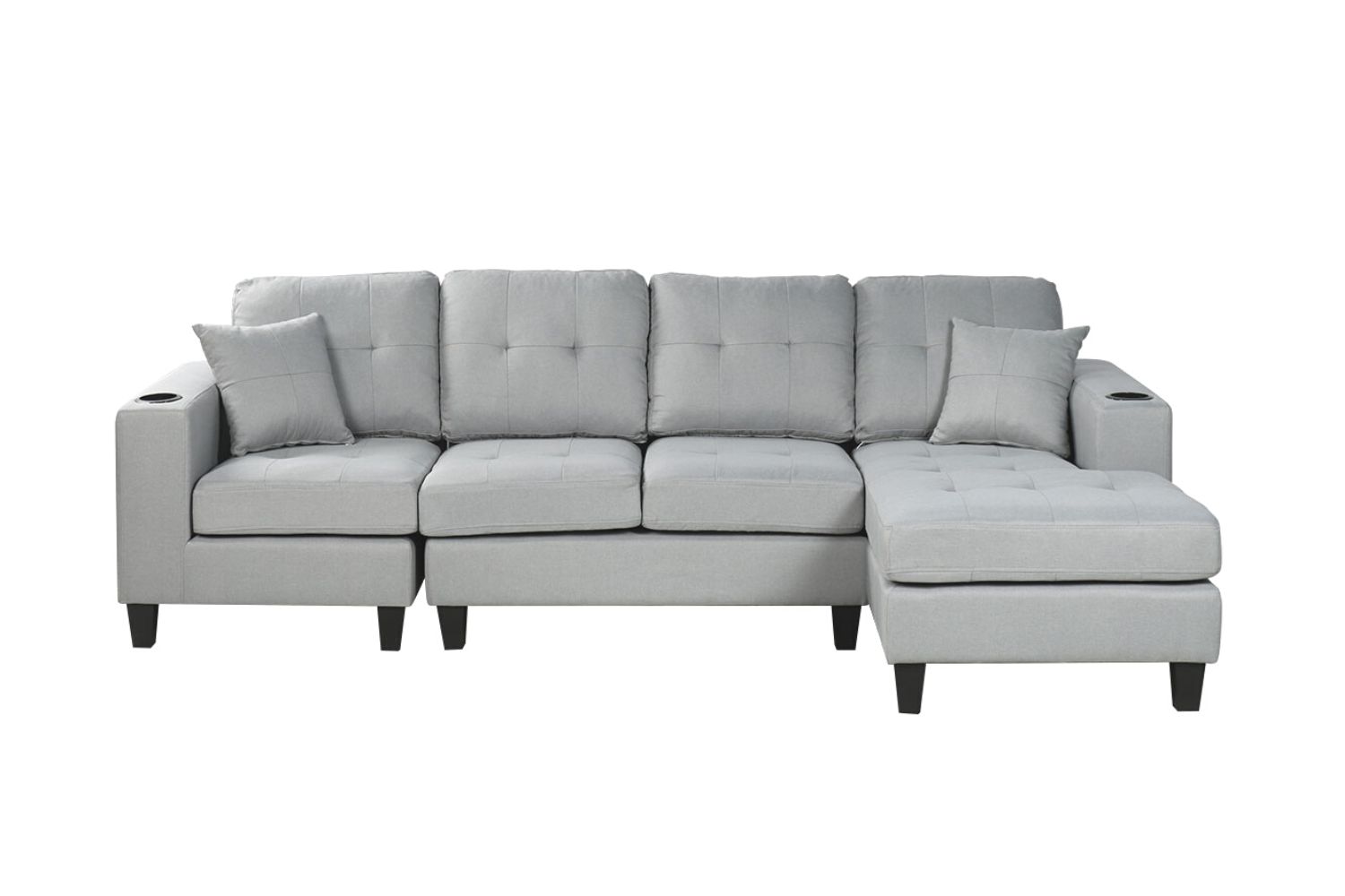 KLARA Reversible Chaise Sectional Sofa (Grey)