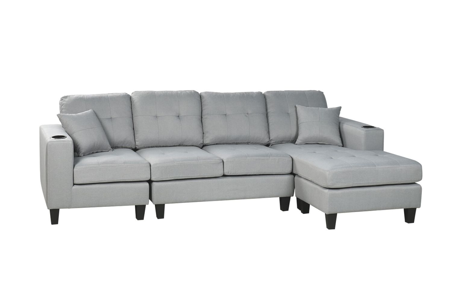 KLARA Reversible Chaise Sectional Sofa (Grey)