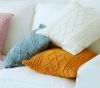 Picture of DIAMOND Pattern Hand-Knitted Pillow Cushion with Inner (45cmx45cm)