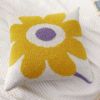 Picture of DAISY Floral Style Square Jacquard Cushion with Inner (45cmx45cm) - Grey Base Yellow Daisy 