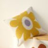 Picture of DAISY Floral Style Square Jacquard Cushion with Inner (45cmx45cm) - Grey Base Yellow Daisy 