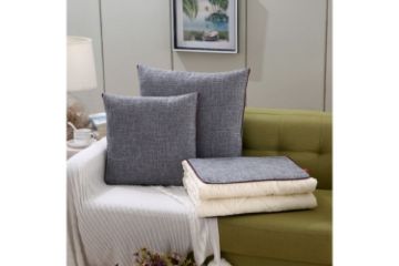 Picture of 2-in-1 Multifunction Throw Pillow & Cotton Blanket/Quilt - Large Size (Grey)
