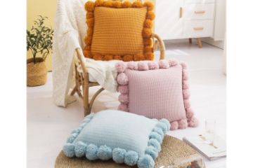 Picture of TASSEL Hand-Knitted Square Cushion with Inner (45cmx45cm)