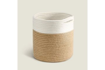 Picture of JUTE Rope Plant Basket/Storage Organiser (White & Natural)