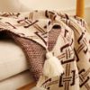 Picture of PROVINCE Knitted Throw Blanket with Tassels 130cmx170cm (Beige-Coffee)