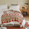 Picture of PROVINCE Knitted Throw Blanket with Tassels 130x170cm (Beige-Coffee-Red)