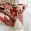 Picture of PROVINCE Knitted Throw Blanket with Tassels 130x170cm (Beige-Coffee-Red)