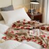 Picture of PROVINCE Knitted Throw Blanket with Tassels 130cmx170cm (Beige-Coffee-Red)