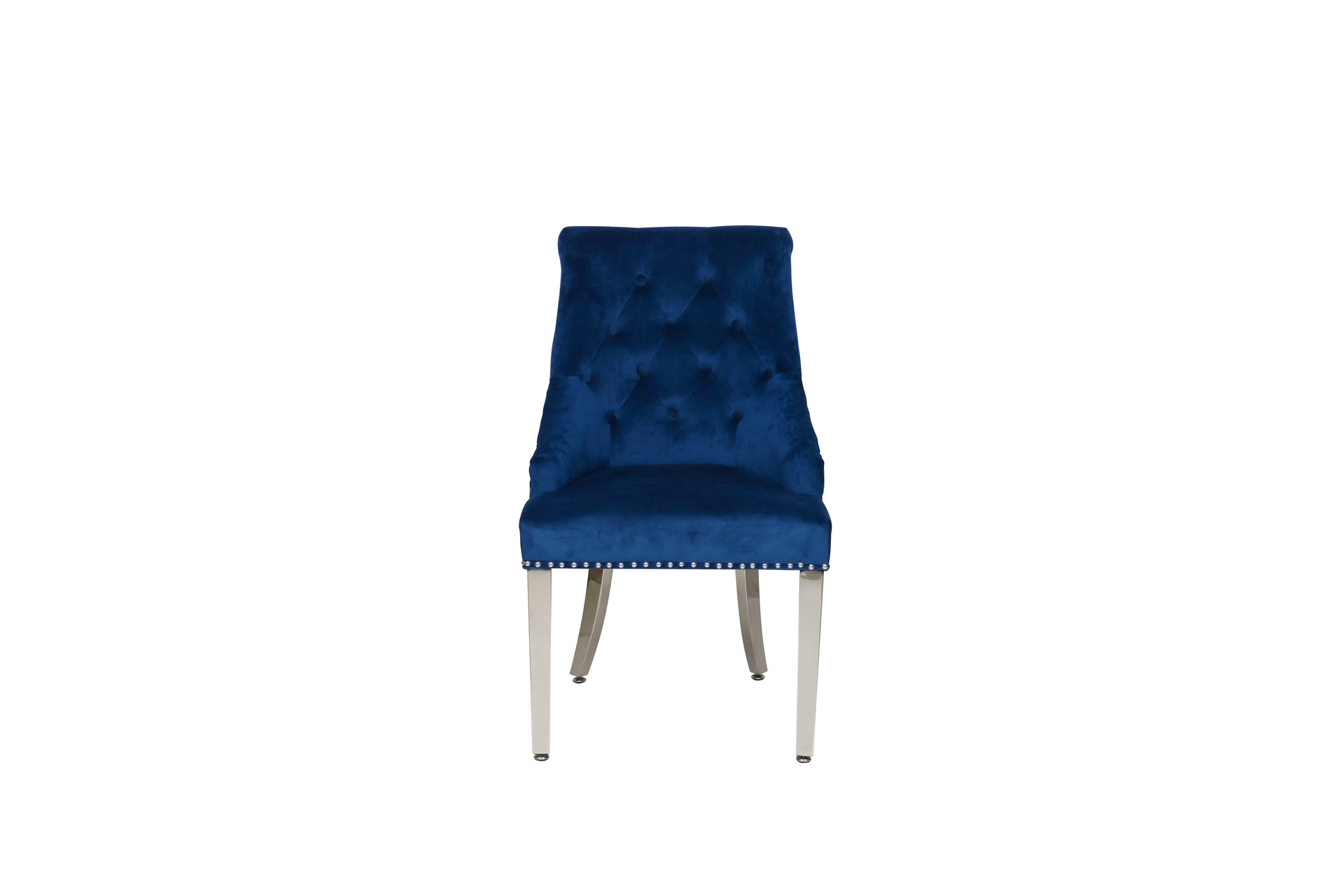 DARCY Velvet Dining Chair with Stainless Steel Legs (Blue)