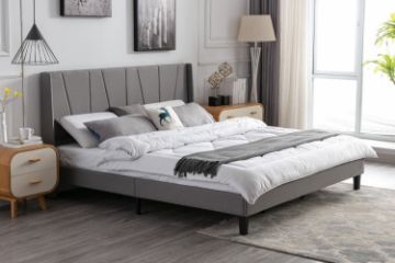 Picture of ALASKA Fabric Bed Frame (Grey) - Queen Size