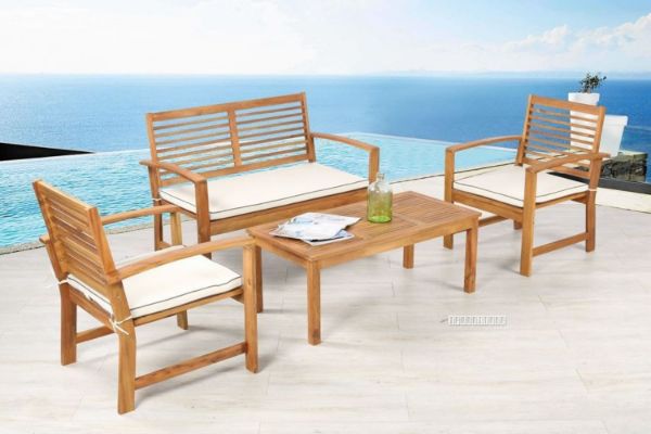 Picture of WATFORD 4PC Solid Acacia Wood Outdoor Lounge Sofa Set