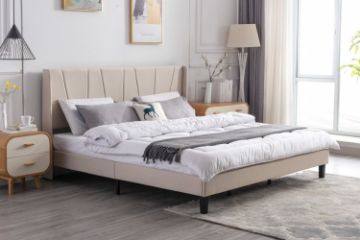 Picture of ALASKA Fabric Bed Frame (Beige) - Eastern King Size