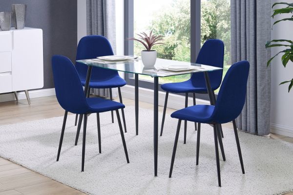 Picture of EVERLY 5PC Dining Set (Blue Chairs)