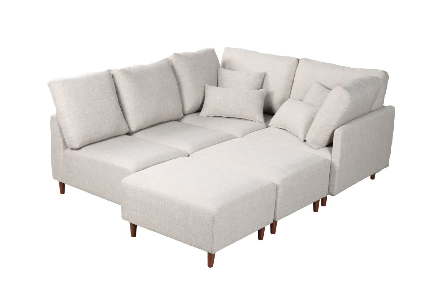 BRAYLAND Sectional Modular Fabric Sofa (Light Grey)