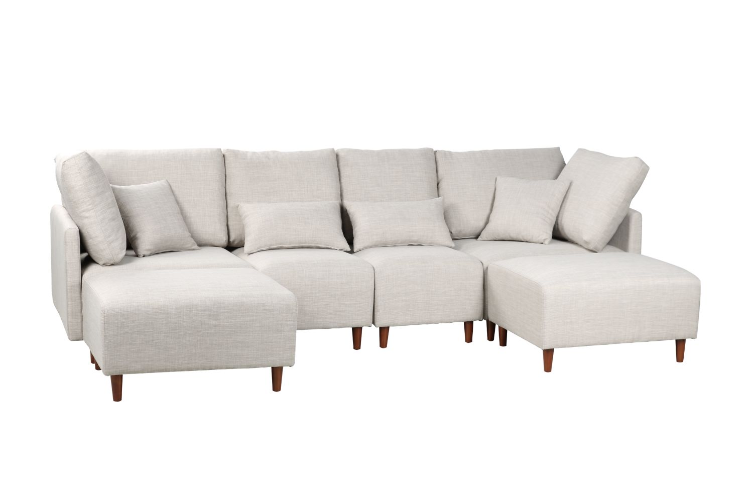 BRAYLAND Sectional Modular Fabric Sofa (Light Grey)