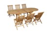Picture of BALI 7PC Solid Teak Oval Dining Set - (1.6M - 2.4M Extendable Table + 6 Chairs)