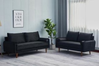 Picture of REYES 3+2 Velvet Sofa Range (Black) - 3+2 Set