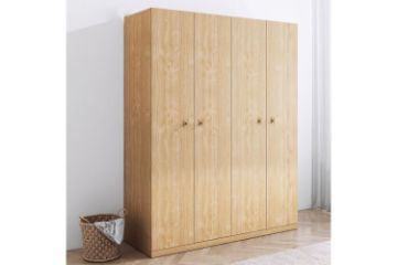 Picture of YORU 4-Door Wardrobe (Natural)