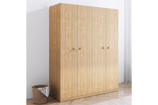 Picture of YORU 4-Door Wardrobe (Natural)