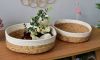 Picture of Jute Rope Bread basket/ Fruit basket *Natural & White  Two Tone - Large Dia 30