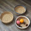Picture of Jute Rope Bread basket/ Fruit basket *Natural & White  Two Tone - Large Dia 30