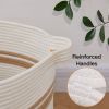 Picture of COTTON ROPE Laundry Basket/ Organizer /Planter Dia 50 (White & Natural)