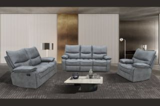 Picture of CARINA Air Leather Recliner Sofa (Grey) - 3RRC+2RR+1RR Sofa Set