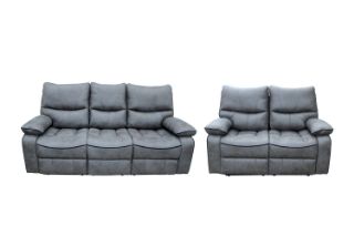 Picture of CARINA Air Leather Recliner Sofa (Grey) - 3RRC+2RR 