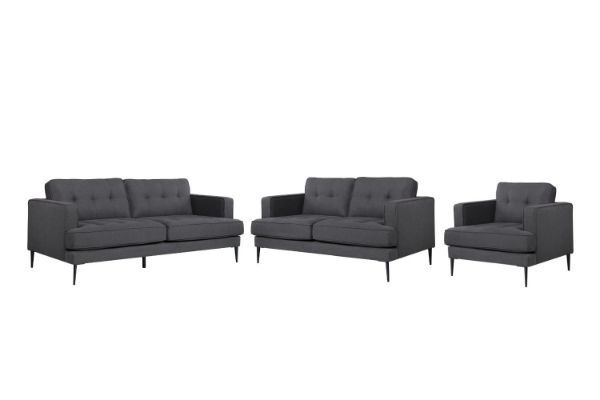 Picture of MADDOX 3+2+1 Fabric Sofa (Grey) - 3+2+1 Sofa Set 