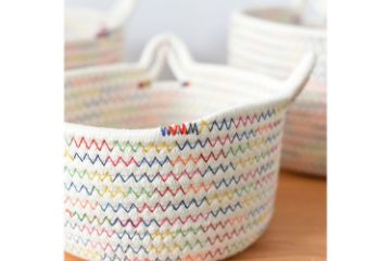 Picture of CAT EAR Shaped Cotton Rope Organizer/Storage Basket (Multi-Colour)