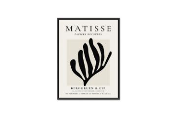 Picture of CORAL SILHOUETTE By Henri Matisse - Wood Colour Framed Canvas Print Wall Art (80cm x 60cm)