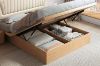 Picture of YORU Japanese Bed Base with Lift-Up Storage in Queen/Super King Size (Natural)