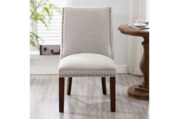 Picture of AMALA Light Beige Dining Chair (Walnut Legs)