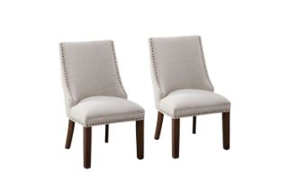 Picture of AMALA Light Beige Dining Chair (Walnut Legs) -  2 Chairs in 1 Carton